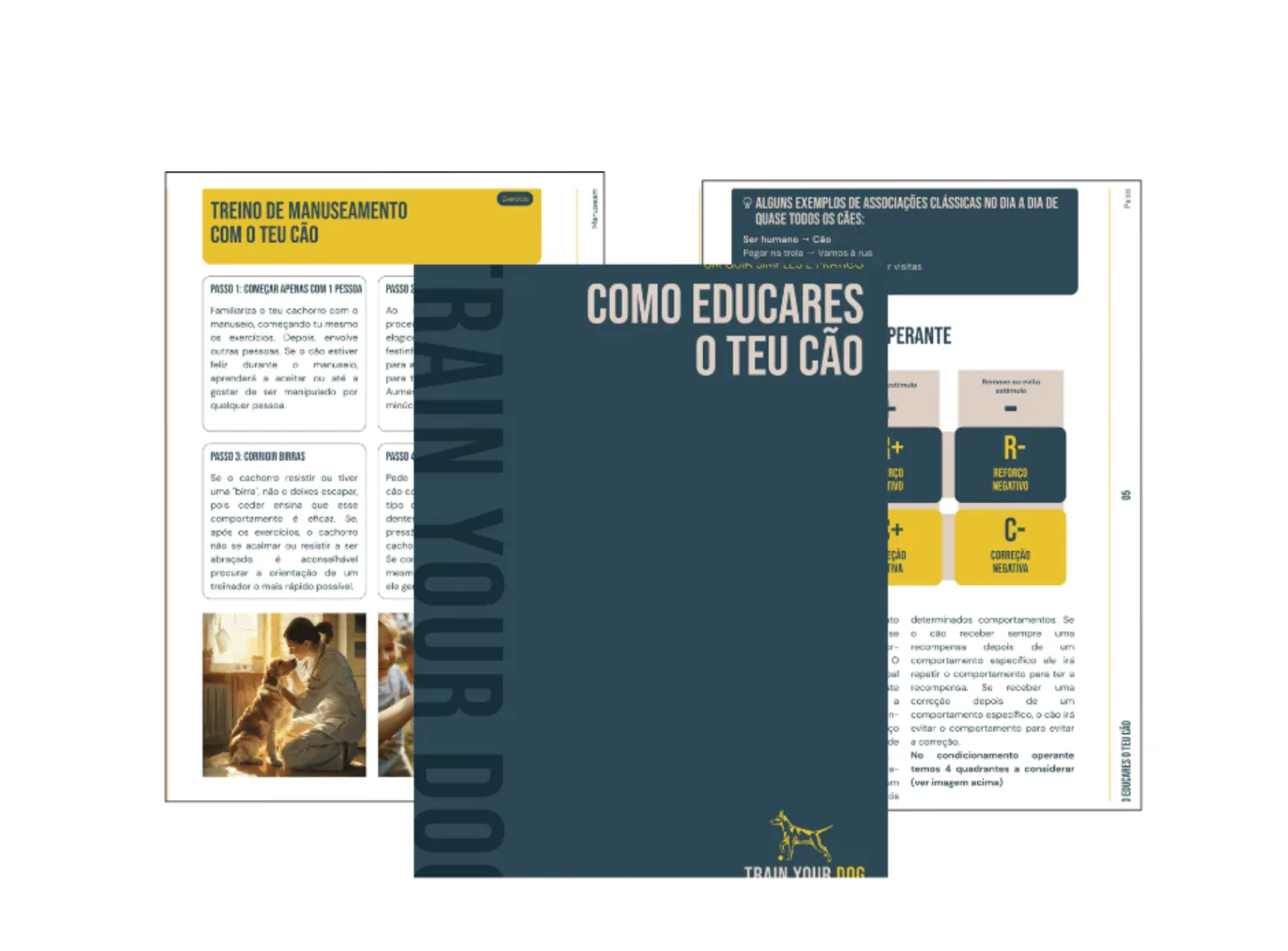 Capa e páginas interiores do ebook Como educares o teu cão